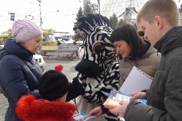 В Екатеринбурге Правилам дорожного движения пешеходов учили… «зебра» и «бык» - Фото 1