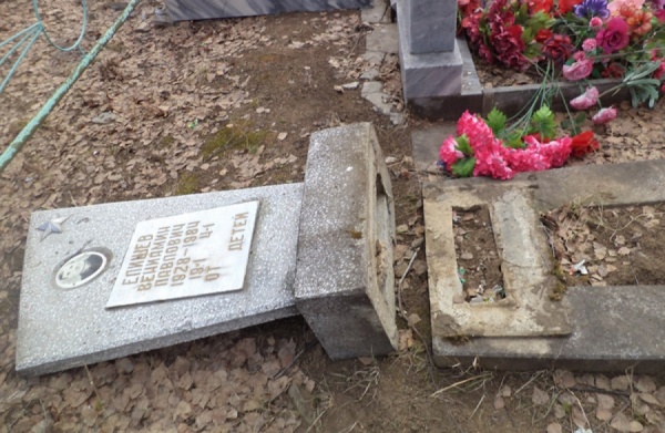 В Юшкове дети разгромили несколько памятников на кладбище  - Фото 1