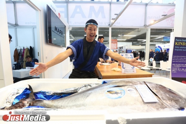 «Это лучшая часть промышленной выставки». Посетители ИННОПРОМа съели тунца весом 73 кг, искуственно выращенного в Японии. ФОТО - Фото 1