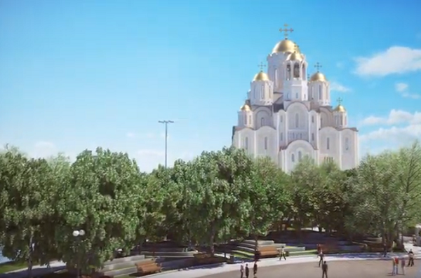 Строители показали, каким будет сквер после появления там собора святой Екатерины - Фото 1