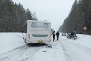 На трассе недалеко от Североуральска произошло ДТП с пассажирским автобусом