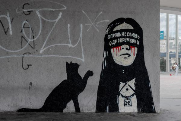 Екатеринбург – город кошачьего стрит-арта. Подборка граффити с изображением усатых в честь Дня кошек - Фото 18
