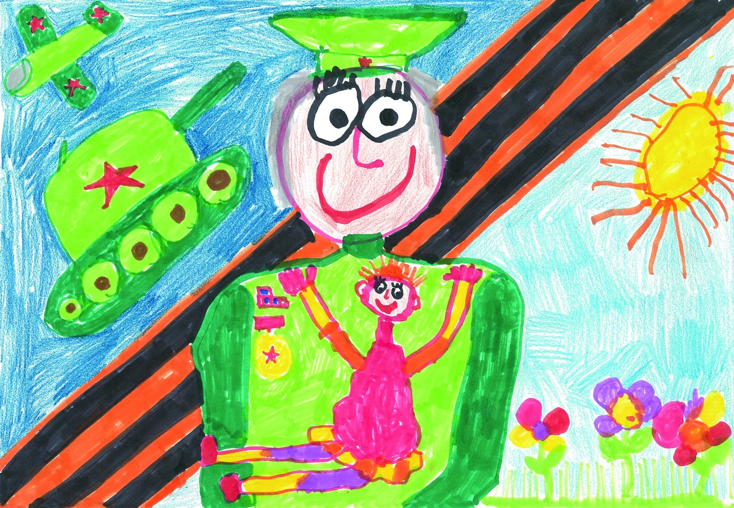 Детские рисунки победы 9 мая