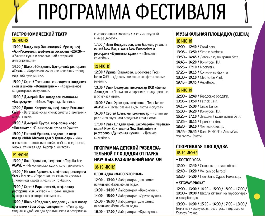 План фестиваля пример