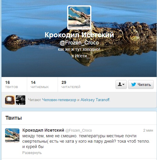 «Как же тут холодно!». У сбежавшего в Екатеринбурге крокодила появился твиттер - Фото 2