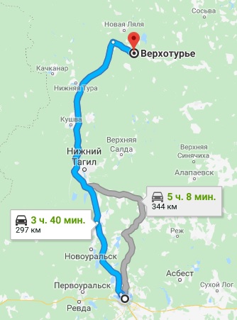 Екатеринбург качканар карта