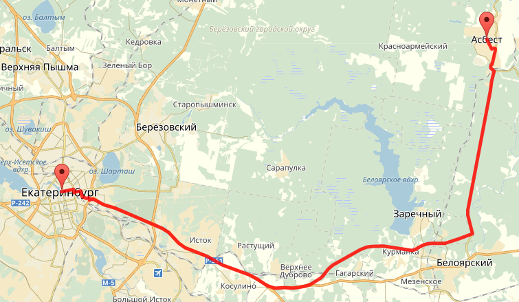Березовский островное карта