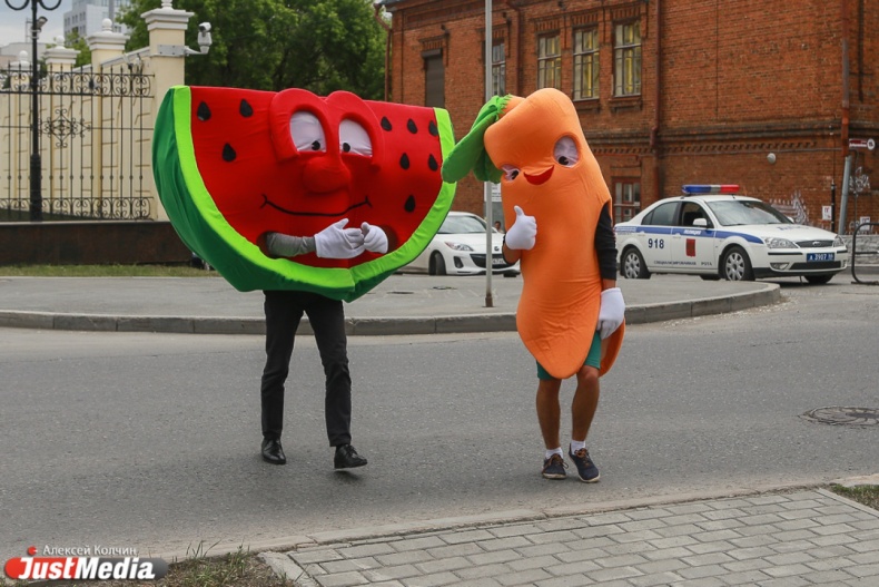 Кусок арбуза и морковка подрались у здания полпредства  - Фото 2