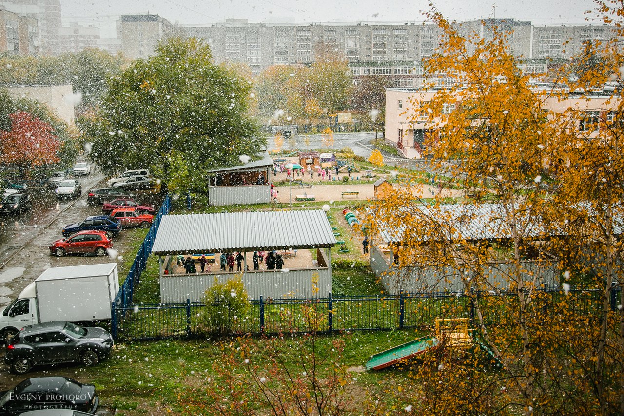 «Пап, фоткай скорее, он заканчивается!». В Екатеринбурге прошел первый снег - Фото 7