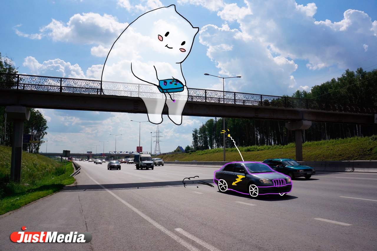 Рисованный кот из Академического покоряет Екатеринбург в компании JustMedia. ЭКСКЛЮЗИВНЫЕ ФОТО - Фото 6