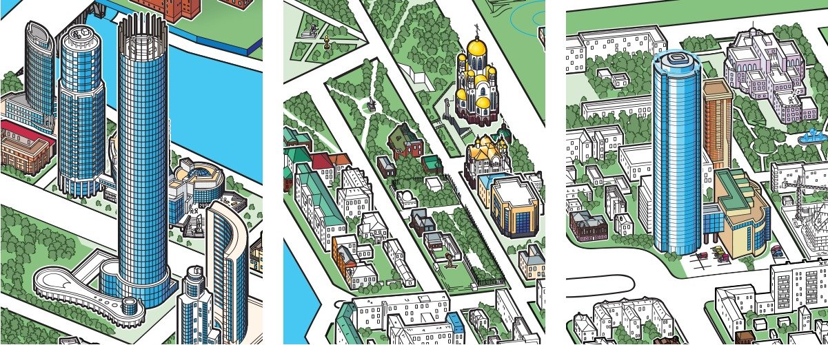 Подарок для картоманов! Уральские дизайнеры собирают деньги на выпуск рисованного объемного Екатеринбурга - Фото 2