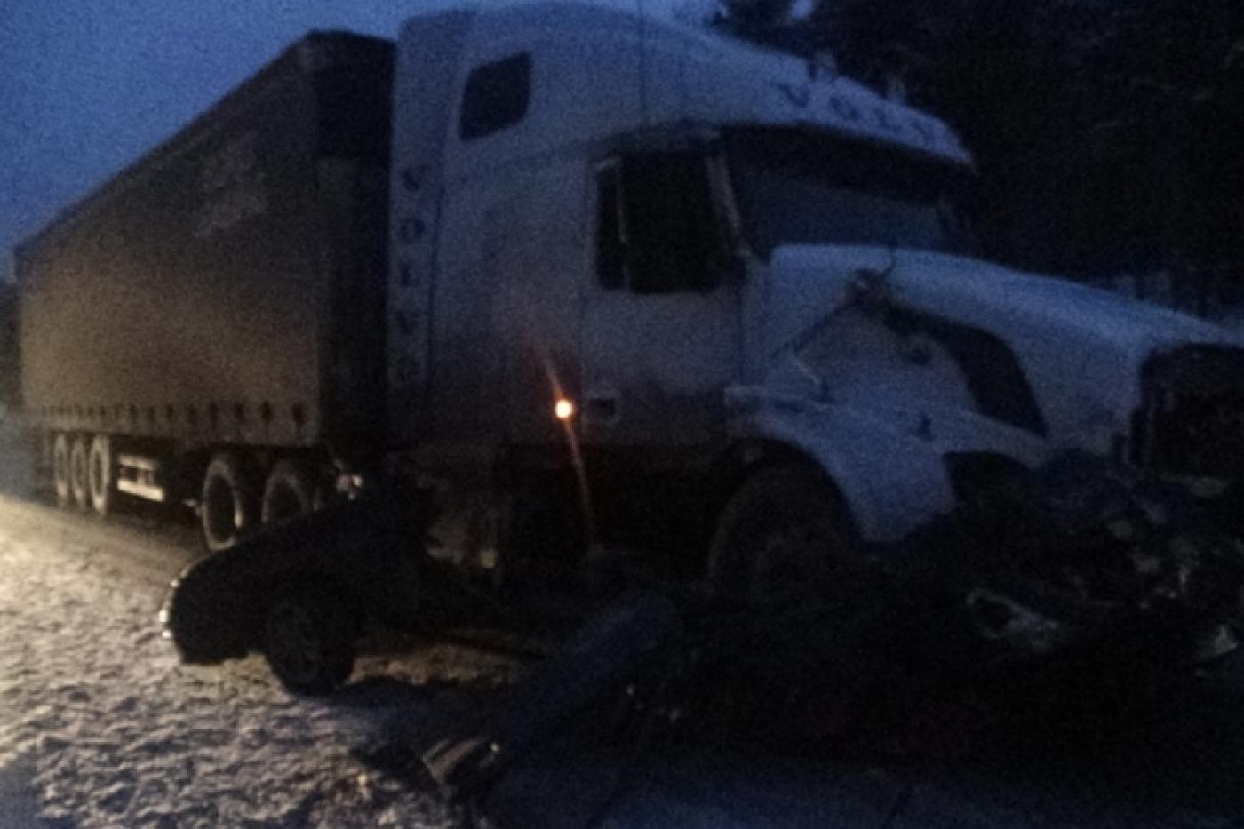 На трассе Пермь—Екатеринбург в лобовом столкновении тягача и ВАЗ-2114 погиб водитель легкового автомобиля - Фото 1