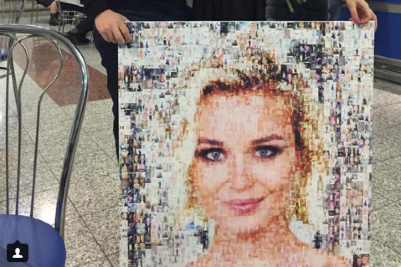 Екатеринбуржец подарил Полине Гагариной портрет из фотографий певицы - Фото 1