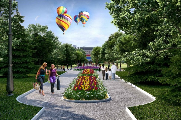 Гипермаркет «Окей», памятник Чкалову и «Могилевский дворик». В Екатеринбурге благоустроят парк на Фучика. ПРОЕКТ