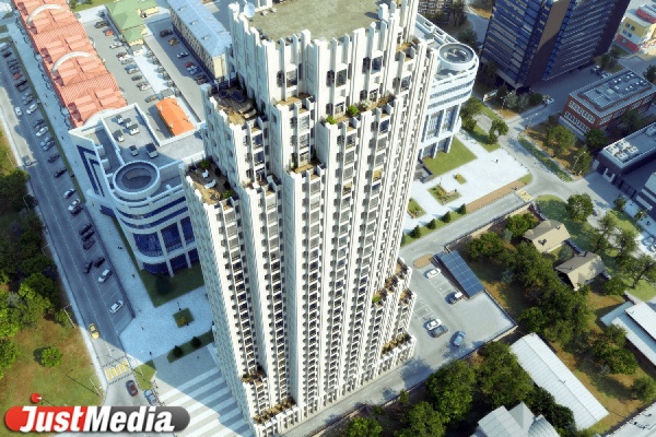 На берегу Исети начали строить небоскреб с рестораном средиземноморской кухни и террасами