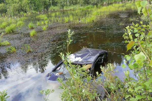 На свердловской «трассе смерти» легковушка улетела в болото. Погибли люди - Фото 1