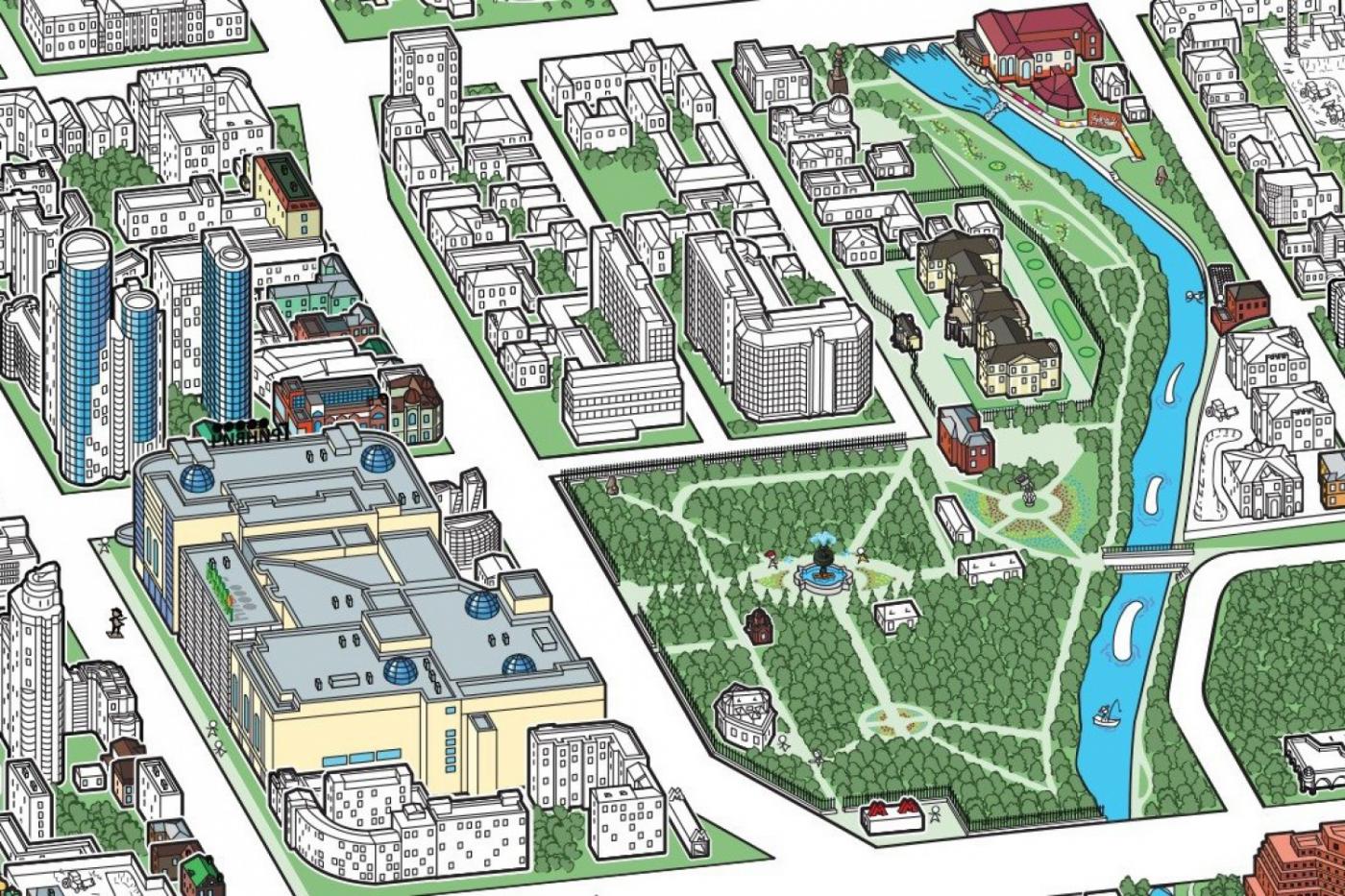 Подарок для картоманов! Уральские дизайнеры собирают деньги на выпуск рисованного объемного Екатеринбурга - Фото 1