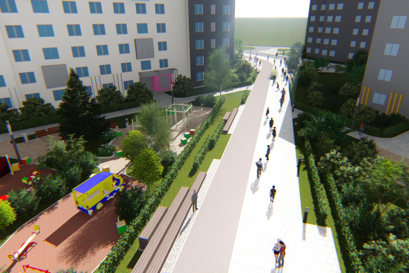 В Пионерском поселке появится цветной бульвар со стильными скамейками и велодорожками - Фото 1