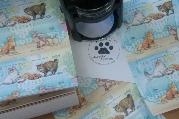 В Екатеринбург пришли почтовые марки с кошками, которые можно украсить штемпелем в виде подушечки кошачьей лапки   - Фото 1