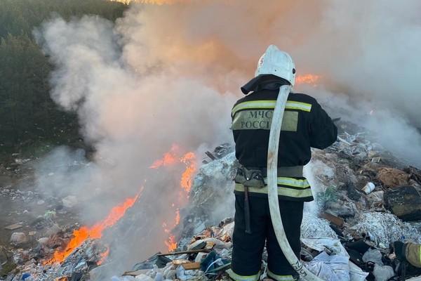 В Березовском загорелся мусорный полигон - Фото 1