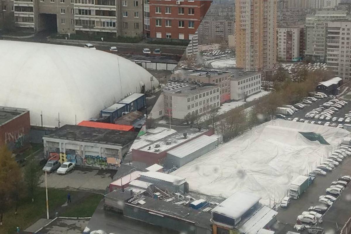 Неожиданный снегопад в Екатеринбурге повредил «Купол Арену» - Фото 1