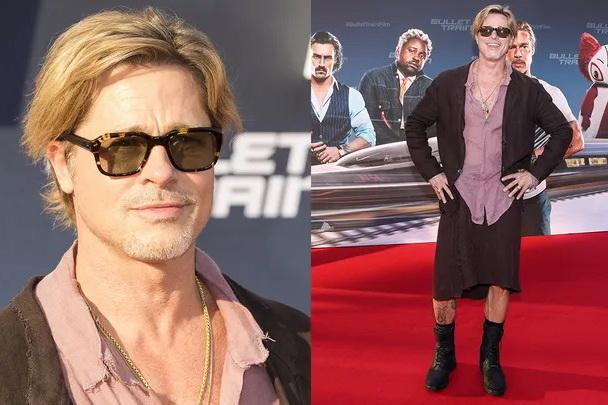 Брэд Питт надел юбку на премьеру фильма «Скоростной поезд» в Берлине - Фото 1