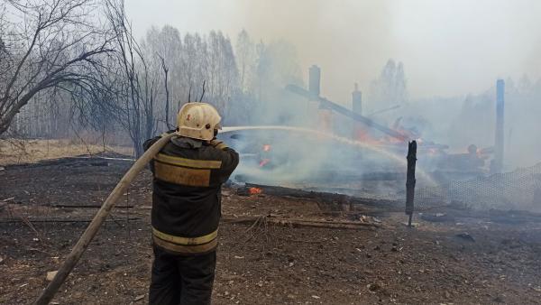 Пожар под Березовском уничтожил 14 построек - Фото 1