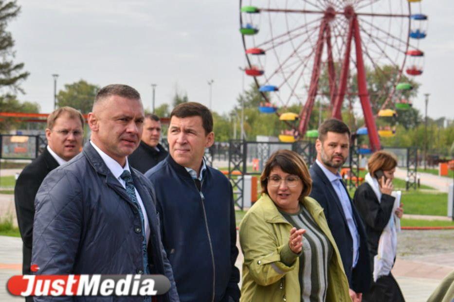 Евгений Куйвашев посетил в Богдановиче парк, проект реконструкции которого победил в федеральном конкурсе - Фото 1