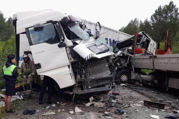 В Свердловской области лоб в лоб столкнулись два грузовика. Водитель одного из них погиб на месте - Фото 1