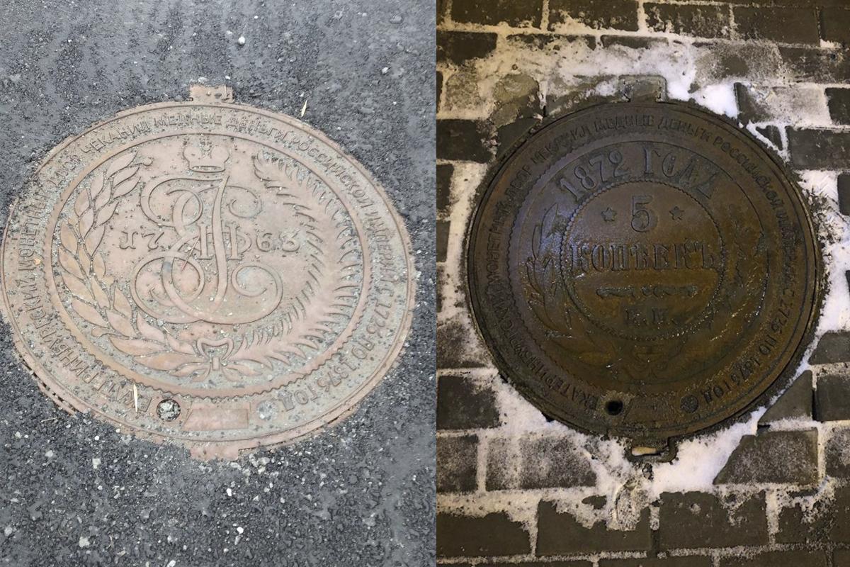 В Екатеринбурге установили люки в виде старинных монет местной чеканки - Фото 1