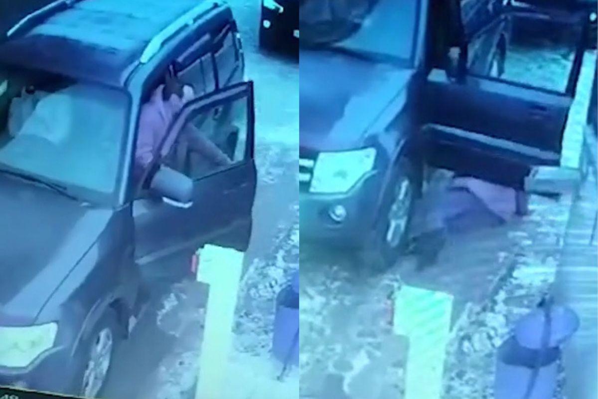 На парковке в Екатеринбурге мужчина едва не задавил себя своим же автомобилем - Фото 1