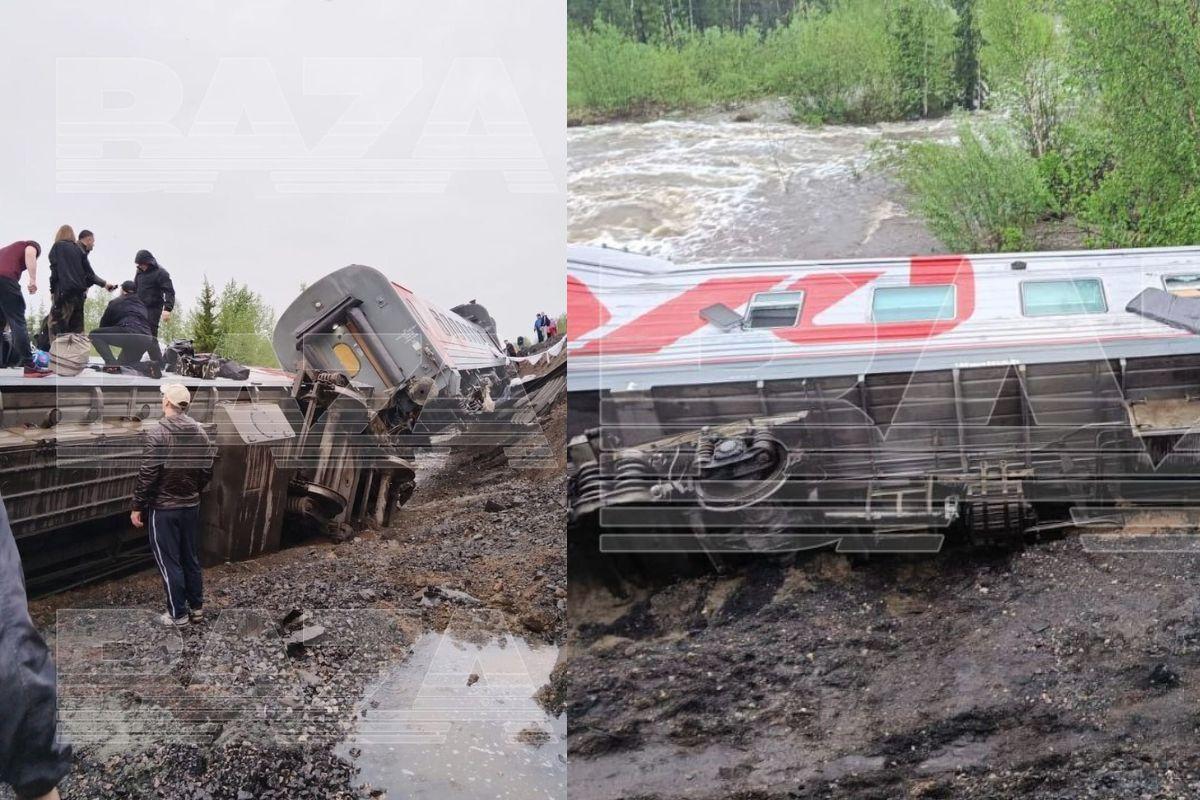 В Коми ввели режим ЧС после схода пассажирского поезда с рельсов - Фото 1