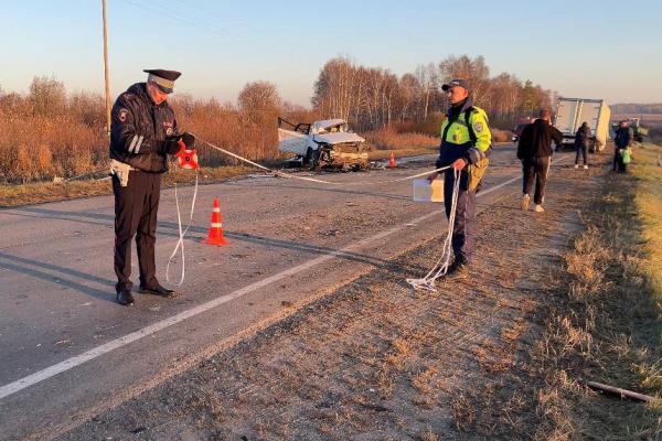 Под Камышловом, столкнувшись с трактором и встречным фургоном, погиб водитель «Вольво» - Фото 1