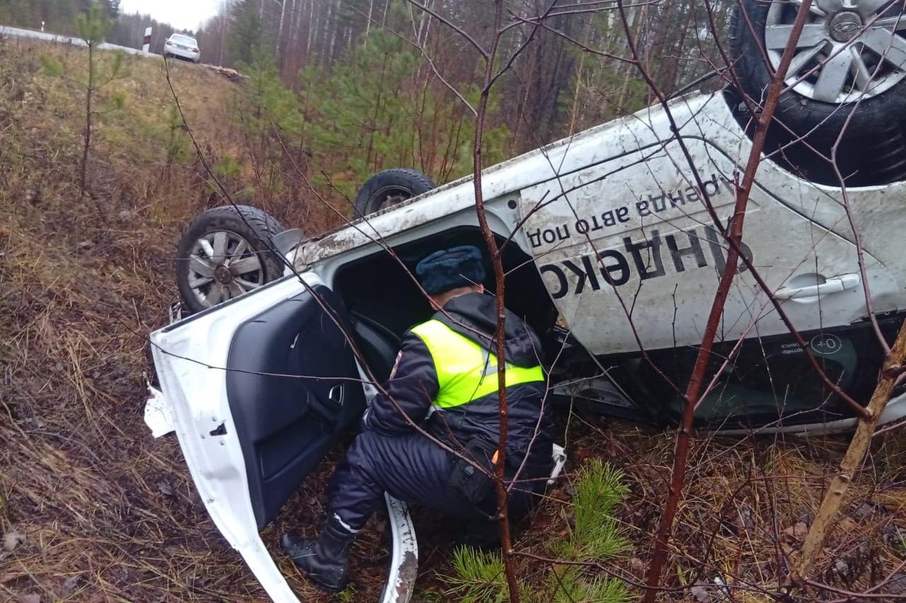Под Серовом пьяный водитель на арендованном авто улетел с дороги - Фото 1