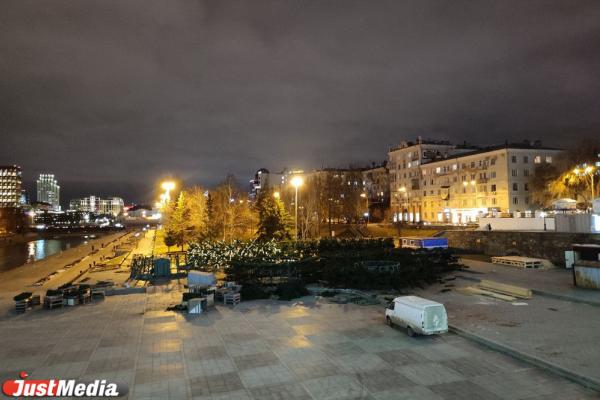 В Екатеринбурге в Историческом сквере начали собирать елку - Фото 1