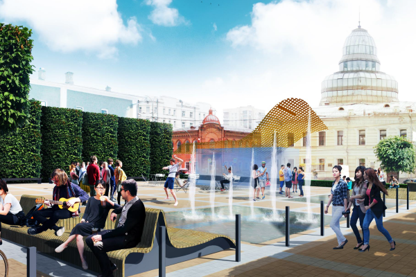 В Екатеринбурге на Толмачева появятся красно-золотой навес, парклеты и уличная мебель - Фото 4