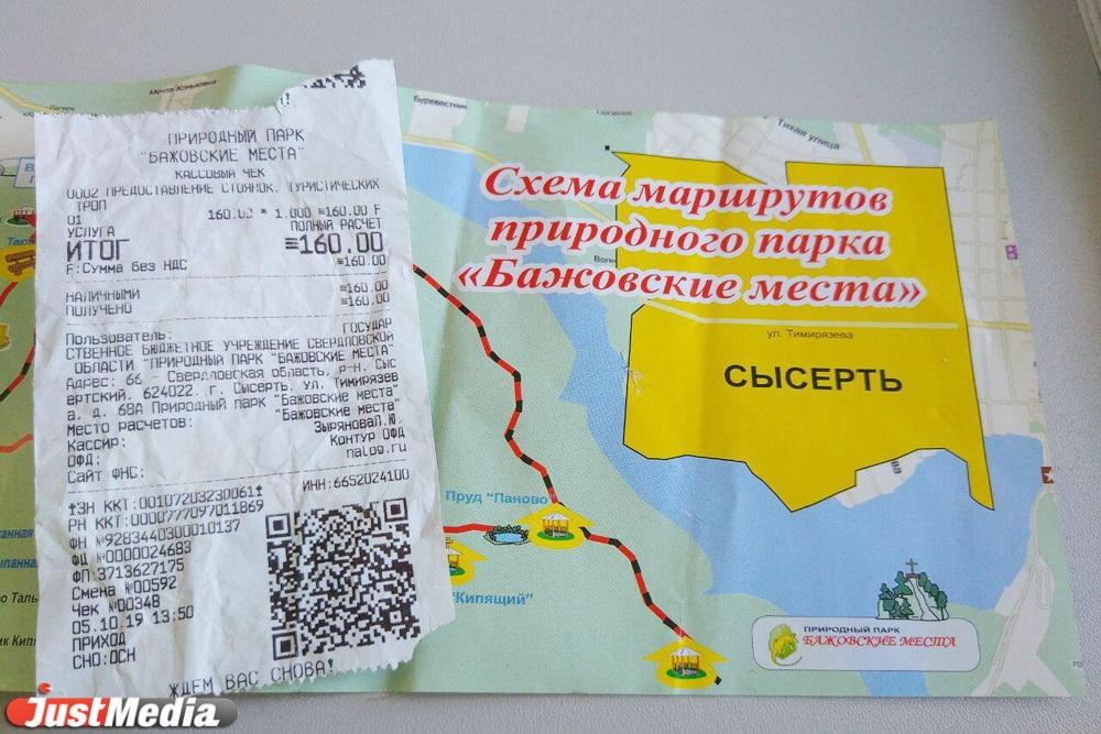 Карта природного парка бажовские места