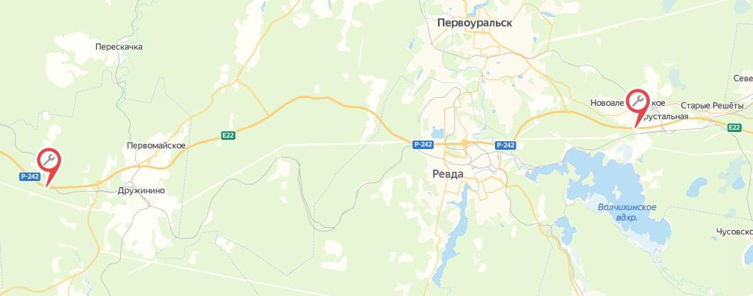 Первоуральск пермь карта