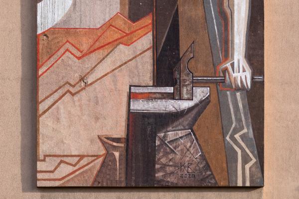 На Эльмаше на стене дома появился гигантский кузнец Гефест - Фото 7