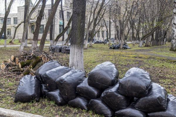 Волонтеры провели субботник в больничном сквере - Фото 5