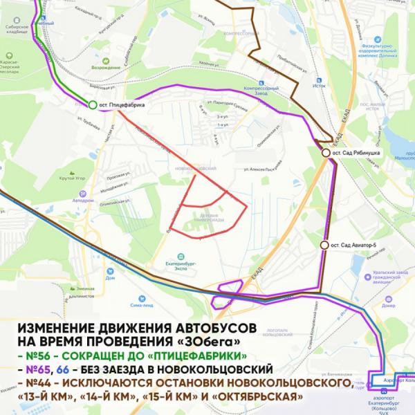 В Екатеринбурге из-за забега четыре автобуса изменят схему движения - Фото 2