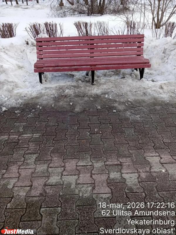Урны переполнены, скамейки – в снегу: екатеринбуржцы пожаловались на отсутствие уборки в парке Архипова - Фото 8
